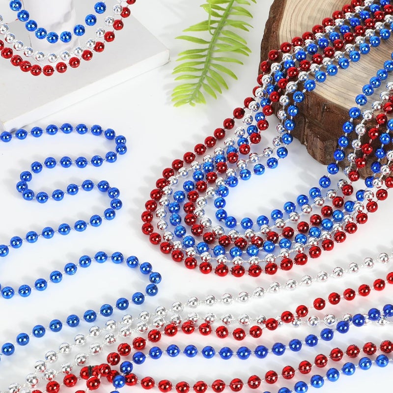 VLUV 36Pcs Beaded Necklace, Mardi Gras Beads Necklaces Accessories, 33 Inch Bead Costume for Women Man, Festival Parade Throw Supplies - Image 4